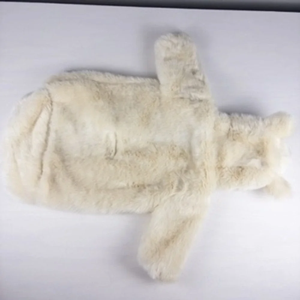 Restoration Hardware Baby Faux Fur‎ Bunting 0-6M Cream NWOT Arctic Fox Hooded
